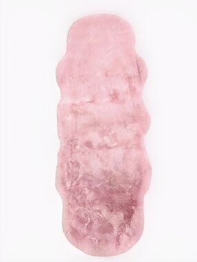 Laguna Home Collection Plush Pink Faux Rabbit Fur Accent Rug